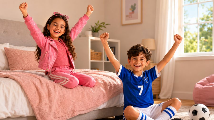 Kids celebrating success
